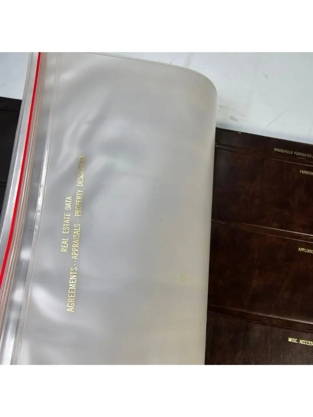 Vintage Home Diary Brown Faux Leather Document Binder with Log Book 11x12